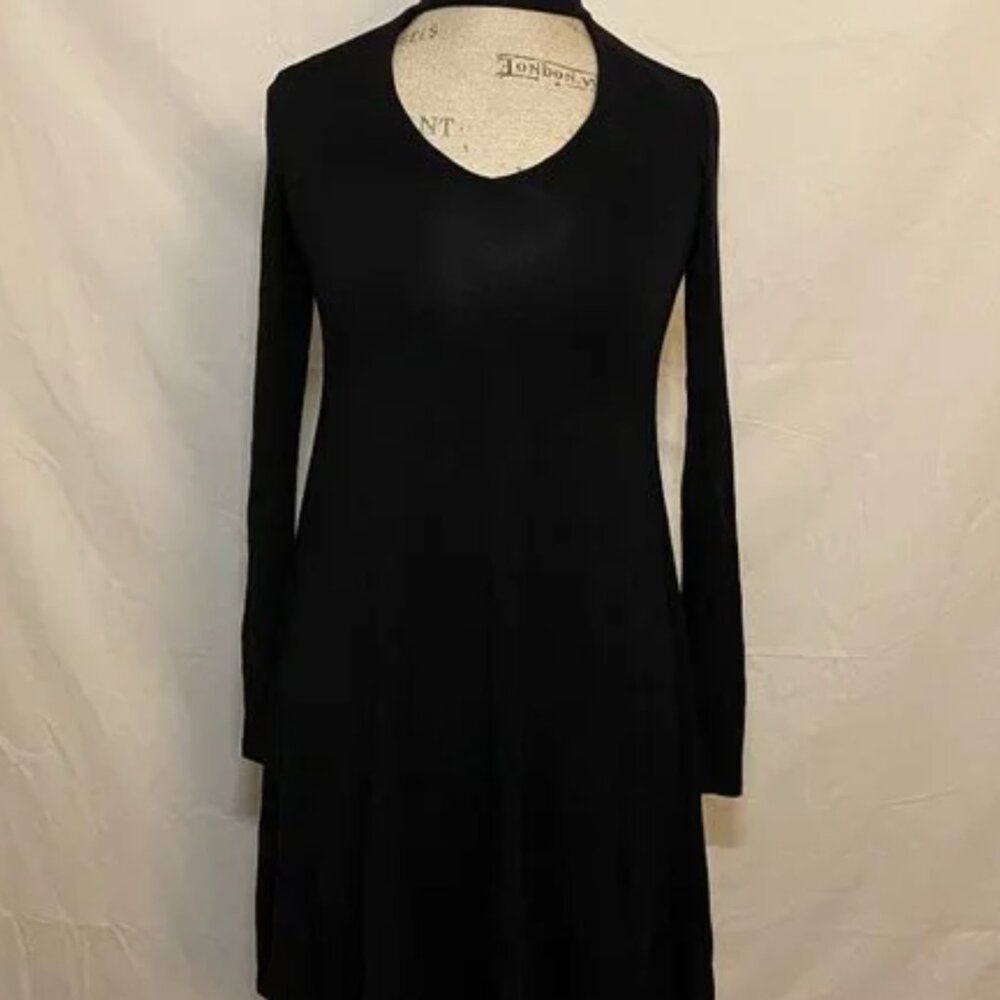Garage Women's Black Long Sleeve Chocker A Line Dress Size Small